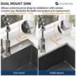 Glacier Bay 33 in. Drop-In Double Bowl 18 Gauge Gunmetal Black Stainless Steel Kitchen Sink with Black Spring Neck Faucet