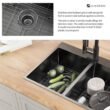 Glacier Bay 33 in. Drop-In Double Bowl 18 Gauge Gunmetal Black Stainless Steel Kitchen Sink with Black Spring Neck Faucet