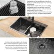 Glacier Bay ACS3322A2T-FW 33 in Drop-In Double Bowl 18 Gauge Gunmetal Black Stainless Steel Workstation Kitchen Sink