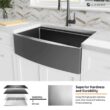 Glacier Bay 33 in. Farmhouse/Apron-Front Single Bowl 18 Gauge Gunmetal Black Stainless Steel Workstation Kitchen Sink with Faucet