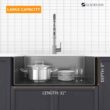 Glacier Bay 31 in. Undermount Single Bowl 18 Gauge Gunmetal Black Stainless Steel Kitchen Sink with Black Spring Neck Faucet