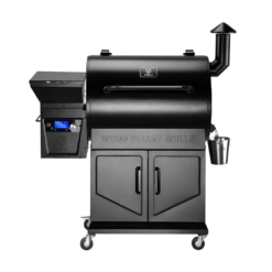 Z GRILLS ZPG-700D7 697 sq. in. Wood Pellet Grill and Smoker with cabinet storage PID 2.0 in Black