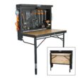 Lifetime 80421 47 in. L x 31 in. D x 60.5 - 71.5 in. H Wall-Mounted Folding Work Table