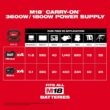 Milwaukee 2845-20 M18 18V Lithium-Ion Cordless 3600-Watt/1800-Watt Battery Powered Power Supply