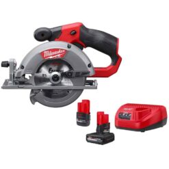 Milwaukee 2530-20-48-59-2452S M12 FUEL 12V Lithium-Ion 5-3/8 in. Cordless Circular Saw with High Output 5.0 Ah and 2.5 Ah Batteries and Charger
