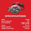 Milwaukee 2530-20-48-59-2452S M12 FUEL 12V Lithium-Ion 5-3/8 in. Cordless Circular Saw with High Output 5.0 Ah and 2.5 Ah Batteries and Charger