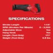 Milwaukee 2830-20-2821-20 M18 FUEL 18V Lithium-Ion Cordless 7-1/4 in. Rear Handle Circular Saw with M18 FUEL SAWZALL Reciprocating Saw