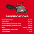 Milwaukee 2831-20-48-59-1880 M18 FUEL 18V Lithium-Ion Cordless Brushless 6-1/2 in. Plunge Cut Track Saw w/8.0Ah Battery and Charger