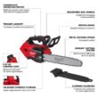 Milwaukee M18 FUEL 14 in. 18V Lithium-Ion Brushless Cordless Battery Top Handle Chainsaw with Top Handle Chainsaw Carrying Case