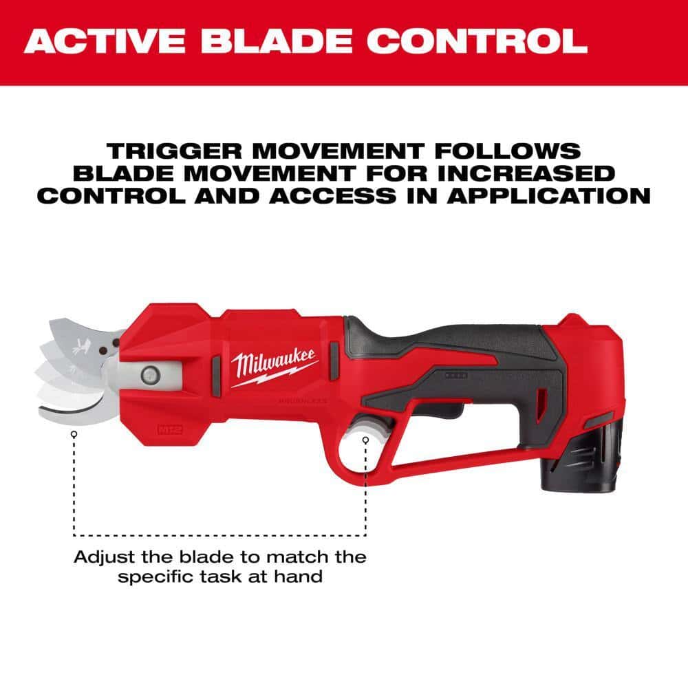 Milwaukee M12 FUEL 12V Brushless Cordless Brushless Cordless Pruner Kit w/(2) 2.0 Ah Battery, Charger Milwaukee M12 FUEL 12V Brushless Cordless Brushless Cordless Pruner Kit w/(2) 2.0 Ah Battery, Charger - Image 5
