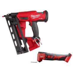 Milwaukee 2841-20-2626-20 M18 FUEL 18-Volt Lithium-Ion Brushless Cordless Gen II 16-Gauge Angled Nailer with M18 Oscillating Multi-Tool