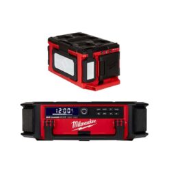 Milwaukee 2950-20-2357-20 M18 Lithium-Ion Cordless PACKOUT Radio/Speaker with Built-In Charger and PACKOUT 3000 Lumens LED Light (2-Tool)