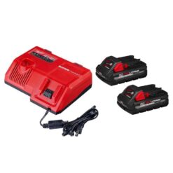 Milwaukee 48-59-1811-48-11-1837 M12 and M18 12-Volt/18-Volt Lithium-Ion Multi-Voltage Super Charger Battery Charger with 3.0Ah Battery Pack (2-Pack)