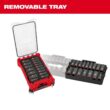 Milwaukee 1/2 in. Drive SAE/Metric Ratchet & Socket Tool Set & 1/2 in. Drive Metric Deep Well PACKOUT Impact Socket Set (63-Piece)
