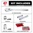 Milwaukee 1/2 in. Drive SAE/Metric Ratchet and Socket Mechanics with Shockwave 1/2 in. Drive SAE Impact Socket Set (65-Piece)