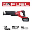 Milwaukee 2722-21HD M18 FUEL 18V Lithium-Ion Brushless Cordless SUPER SAWZALL Orbital Reciprocating Saw Kit w/(1) 12.0 Ah Battery