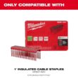 Milwaukee 2448-21-MNM1-600X3 M12 Cordless Cable Stapler Kit with 2.0Ah Battery, Charger and Bag w/1 in. Insulated Cable Staples for 600 Per Box 3-Pk