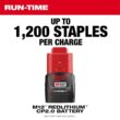 Milwaukee 2448-21-MNM1-600X3 M12 Cordless Cable Stapler Kit with 2.0Ah Battery, Charger and Bag w/1 in. Insulated Cable Staples for 600 Per Box 3-Pk