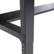 Montezuma MWB482454B 4 ft. Adjustable Height Steel Workbench with Solid Wood Top and Pegboard Back Wall