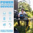 Pulsar PPS500 500-Watt Quiet Portable Power Station with Push Button Start Battery Generator for Outdoors, Home, and Solar Charging