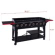 Royal Gourmet GB8003 8-Burner Event Propane Gas Grill with 2 Folding Side Tables in Black