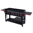 Royal Gourmet GB8003 8-Burner Event Propane Gas Grill with 2 Folding Side Tables in Black