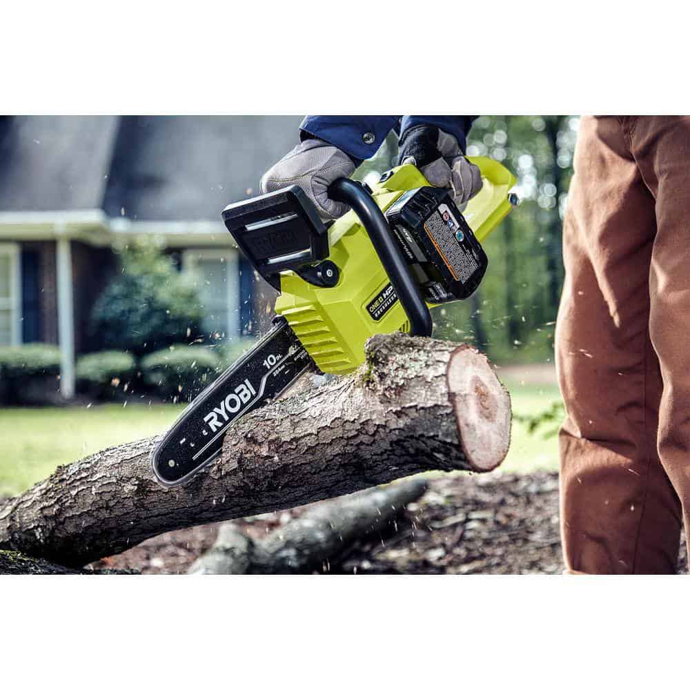 RYOBI P2520-PS ONE+ HP 18V Cordless 10 in. Chainsaw and Whisper Series 8 in. Pole Saw with 4.0 Ah Battery and Charger RYOBI P2520-PS ONE+ HP 18V Cordless 10 in. Chainsaw and Whisper Series 8 in. Pole Saw with 4.0 Ah Battery and Charger - Image 9
