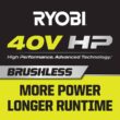 RYOBI 40V HP Brushless 18 in. Battery Chainsaw and 190 MPH 730CFM Battery Leaf Blower w/ (3) Batteries, (two) Chargers