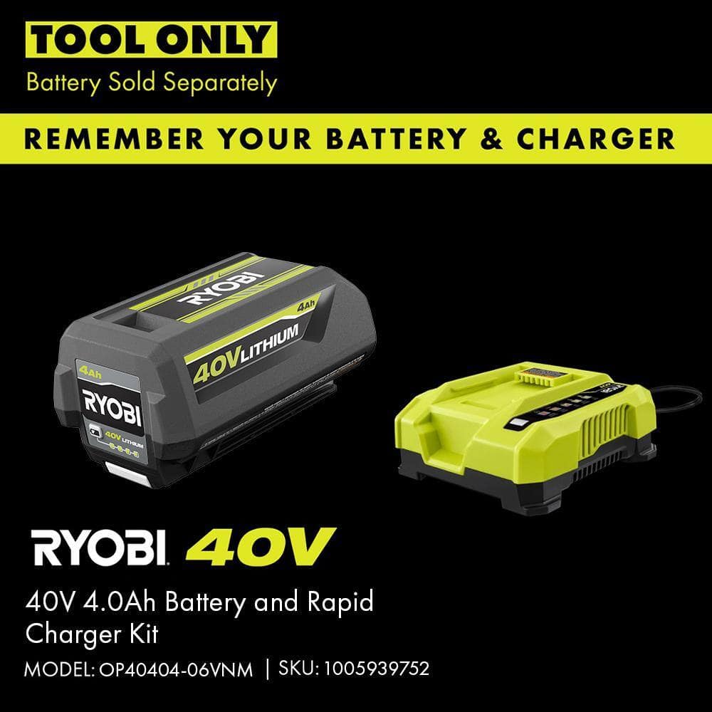 RYOBI RY40706BTL-AC 40V HP Brushless Cordless Edger (Tool Only) with Extra Edger Blade RYOBI RY40706BTL-AC 40V HP Brushless Cordless Edger (Tool Only) with Extra Edger Blade - Image 3