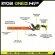RYOBI ONE+ HP 18V Brushless 110 MPH 350 CFM Cordless Leaf Blower and 22 in. Hedge Trimmer with (2) Batteries and (2) Chargers