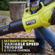 RYOBI 40V HP Brushless Whisper Series 155 MPH 600 CFM Cordless Battery Leaf Blower with (2) 4.0 Ah Batteries and Charger