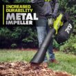 RYOBI RY404150-LB 40V HP Brushless 100 MPH 600 CFM Cordless Leaf Blower/Mulcher/Vacuum w/ Lawn & Leaf Bag, (2) 4.0 Ah Batteries & Charger