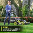 RYOBI 40V HP Brushless 20 in. Cordless Battery Walk Behind Push Mower & String Trimmer with (2) Batteries and Chargers
