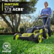 RYOBI 40V HP Brushless 20 in. Cordless Battery Walk Behind Push Mower & String Trimmer with (2) Batteries and Chargers