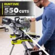 RYOBI ONE+ HP 18V Brushless Cordless 10 in. Sliding Compound Miter Saw Kit with 4.0 Ah Battery, Charger, and Miter Saw Stand