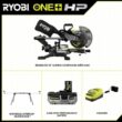 RYOBI ONE+ HP 18V Brushless Cordless 10 in. Sliding Compound Miter Saw Kit with 4.0 Ah Battery, Charger, and Miter Saw Stand