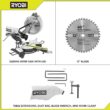 RYOBI15 Amp 12 in. Corded Sliding Compound Miter Saw with LED Cutline Indicator with Universal Miter Saw QUICKSTAND