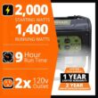Sportsman 806779 2,000/1,400-Watt Gasoline Powered Portable Generator