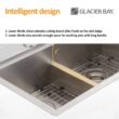 Glacier Bay Zero Radius 33 in. Drop-In 50/50 Double Bowl 18 Gauge Stainless Steel Workstation Kitchen Sink with Spring Neck Faucet