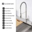 Glacier Bay Zero Radius 33 in. Drop-In 50/50 Double Bowl 18 Gauge Stainless Steel Workstation Kitchen Sink with Spring Neck Faucet