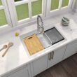 Glacier Bay 33 in. Drop-In Single Bowl 18 Gauge Stainless Steel Workstation Kitchen Sink with Pull-Down Faucet