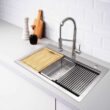 Glacier Bay 33 in. Drop-In Single Bowl 18 Gauge Stainless Steel Workstation Kitchen Sink with Pull-Down Faucet