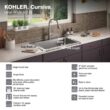 KOHLER K-RH28174-1PC-NA Cursiva All-in-One Stainless Steel 33 in. Single Bowl Drop-In or Undermount Kitchen Sink with Faucet