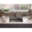 KOHLER K-RH28174-1PC-NA Cursiva All-in-One Stainless Steel 33 in. Single Bowl Drop-In or Undermount Kitchen Sink with Faucet