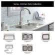 KOHLER K-RH5267-1PC-NA Verse Stainless Steel 33 in. Double Bowl Drop-In Kitchen Sink with Faucet
