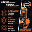 WEN DF430X 4375/3500-Watt Dual Fuel Portable Generator with Wheel Kit and CO Watchdog
