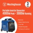 Westinghouse iGen4000c 4,000-Watt Gas Powered Portable Inverter Generator with Remote Electric Start, LED Data Center