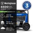 Westinghouse WGen5300DFcv 6,500/5,300-Watt Dual Fuel Gas and Propane Powered Portable Generator with Digital Display, 30A 120/240V Outlet