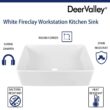 DEERVALLEY DV-1K0067 White Fireclay 33 in. Single Bowl Farmhouse Apron Workstation Kitchen Sink with Accessories