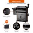 Z GRILLS ZPG-700D7 697 sq. in. Wood Pellet Grill and Smoker with cabinet storage PID 2.0 in Black